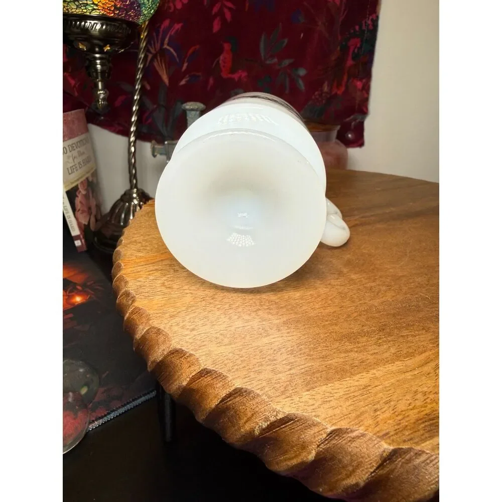 Rare Gulf Shores Milk Glass Pedestal Mug